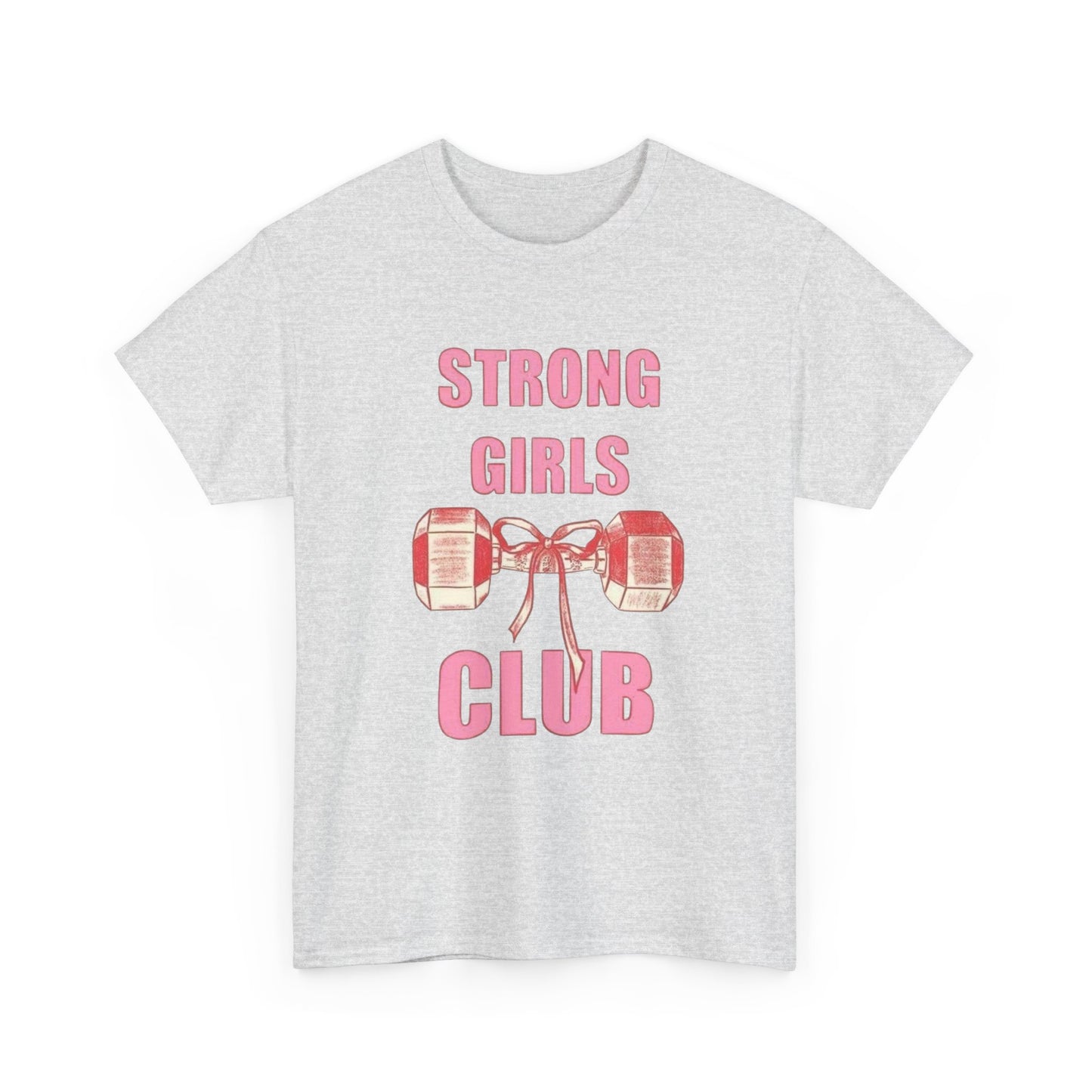 Strong Girls Club T-Shirt | Dumbbell Graphic, Pink Fitness Tee