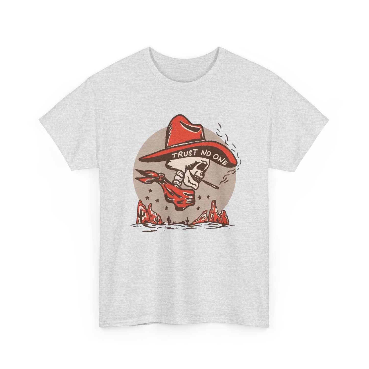 Trust No One Cowboy Graphic T Shirt S-5XL NEW Unisex Heavy Cotton Tee