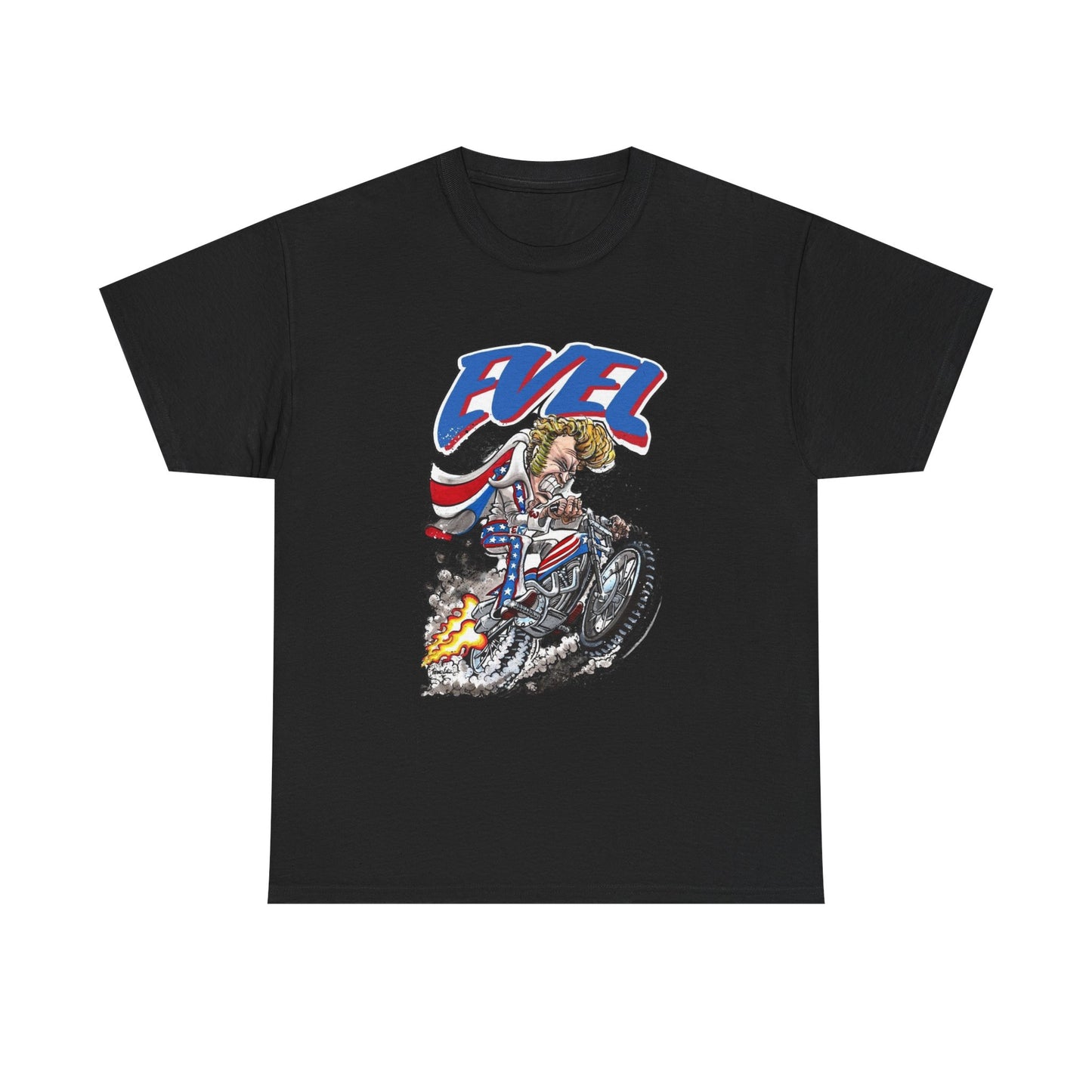 Evel Knievel Retro Graphic Motorcycles T Shirt ALL SIZES Tee Unisex Heavy Cotton