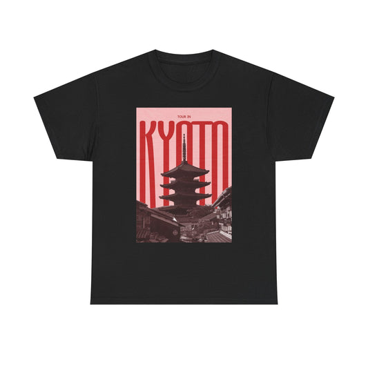 Kyoto Japan Retro Poster Graphic T Shirt Unisex Heavy Cotton Tee