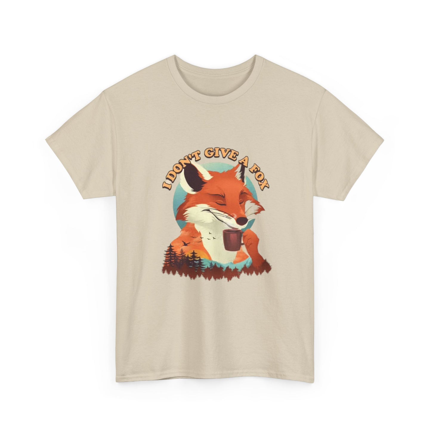 I Dont Give A Fox Shirt Funny Animal Graphic Jokes Comedy Gift Unisex Heavy