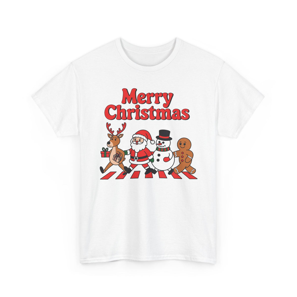 Merry Christmas Santa Reindeer Snowman Gingerbread T-Shirt Men's Graphic Tee