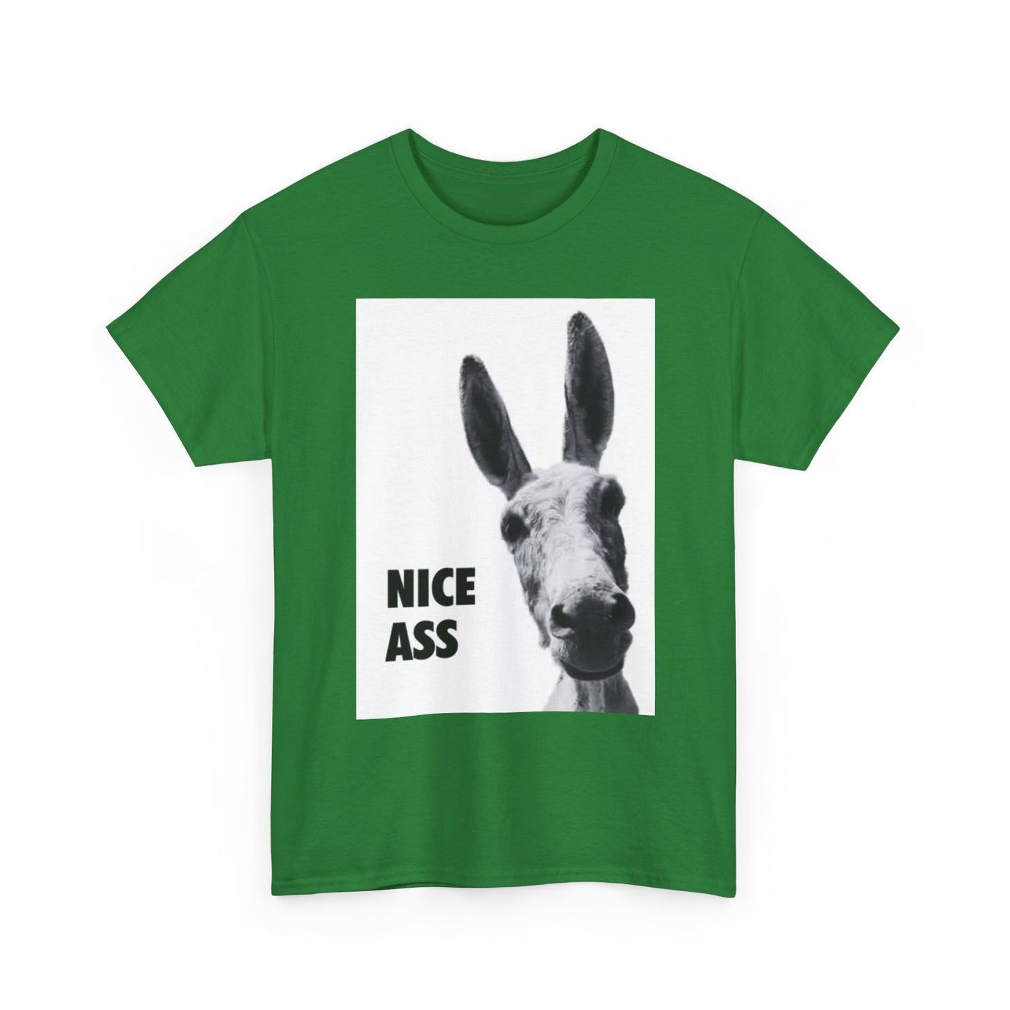 Nice Ass T Shirt Funny Donkey Animal Jokes Comedy Gift Unisex Heavy Cotton Tee
