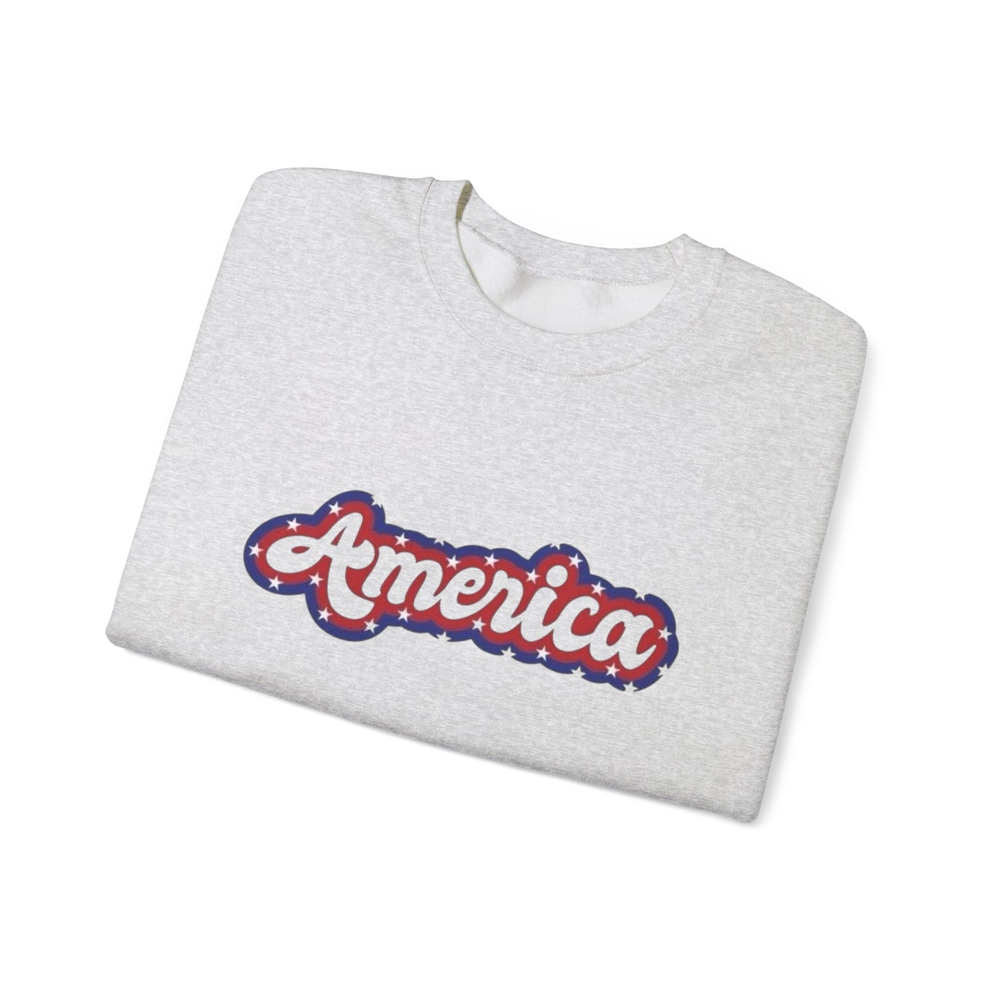 America Graphic Retro Sweater NEW Unisex Heavy Blend™ Crewneck Sweatshirt