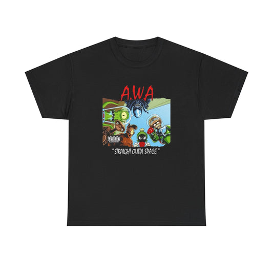 Straight Outta Space Aliens Graphic T Shirt Unisex Heavy Cotton Tee Gift New