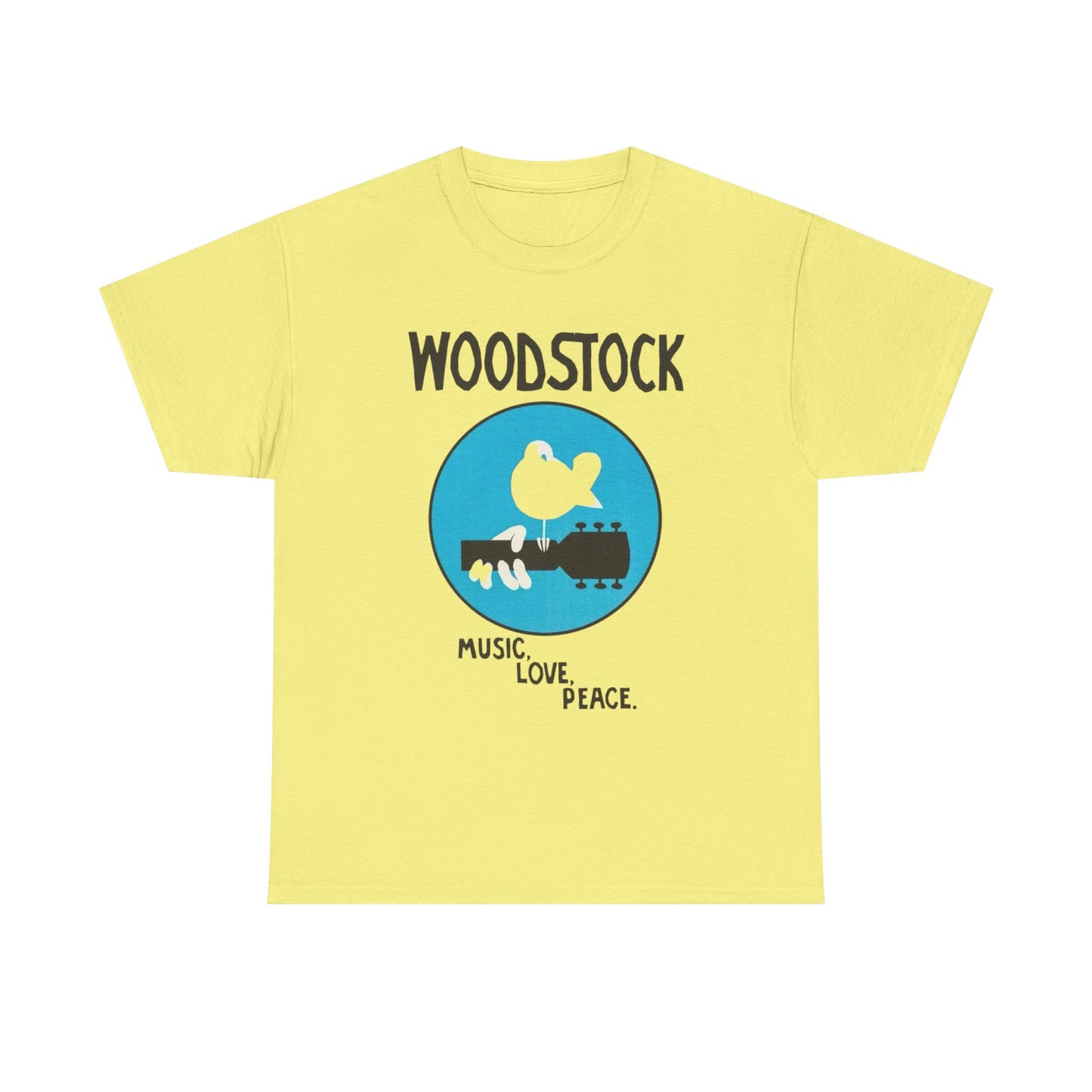 Woodstock Vintage Music Love Peace Graphic T Shirt Unisex Heavy Cotton Tee