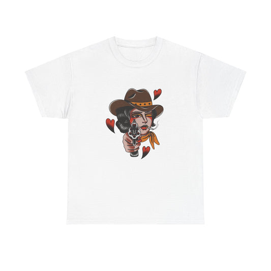 Cowgirl Heart Gun Graphic T Shirt NEW ADULT Tee