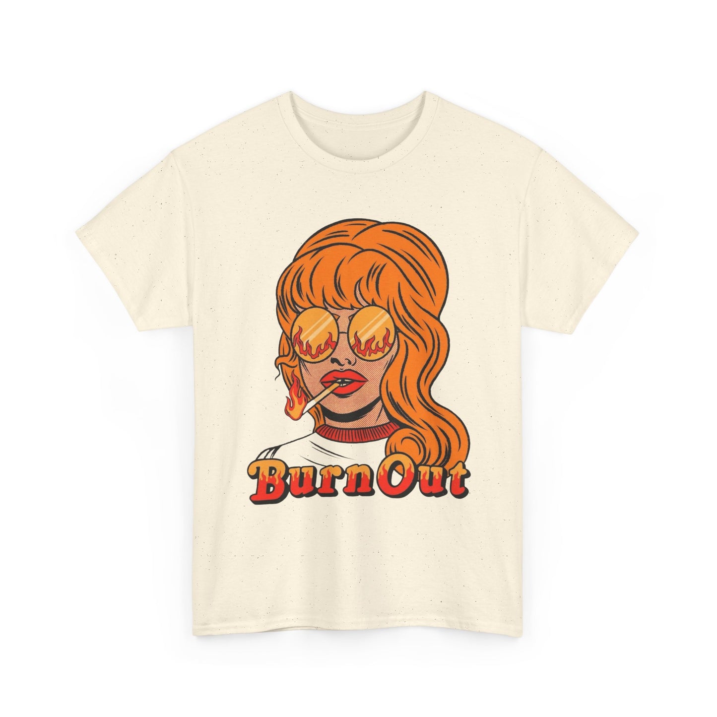 Burn Out Vintage Model Graphic T-Shirt Unisex Heavy Cotton Tee Gift NEW