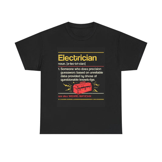 Electrician Graphic T Shirt Blue Collar Work Construction Unisex Heavy Cotton