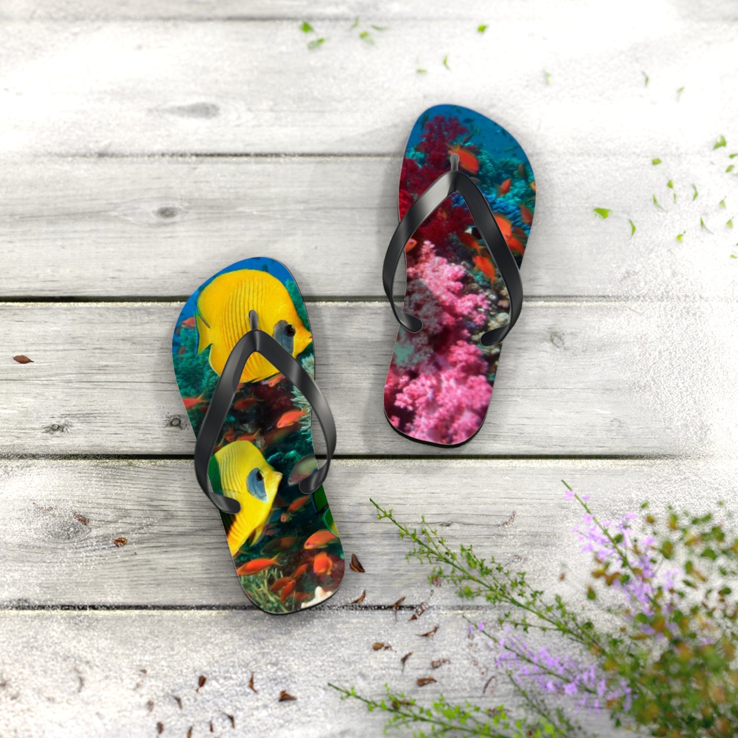 Tropical Fish Summer Sandals, Beach Shoes, Vacation Flip Flops, Pool Slides