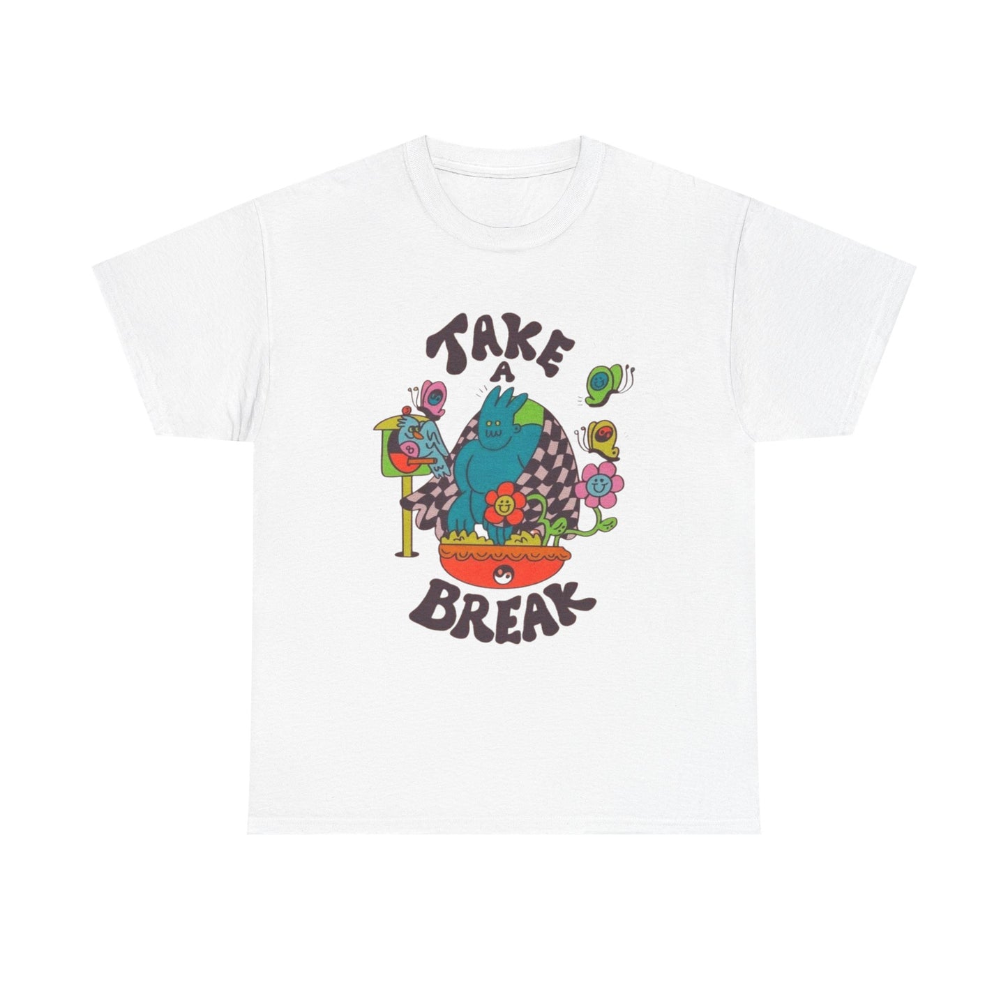 Take A Break Graphic T Shirt NEW Adult Unisex Heavy Cotton Tee