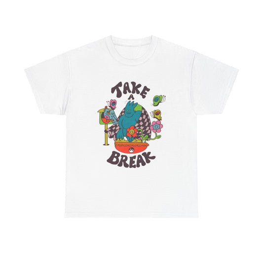 Take A Break Graphic T Shirt NEW Adult Unisex Heavy Cotton Tee