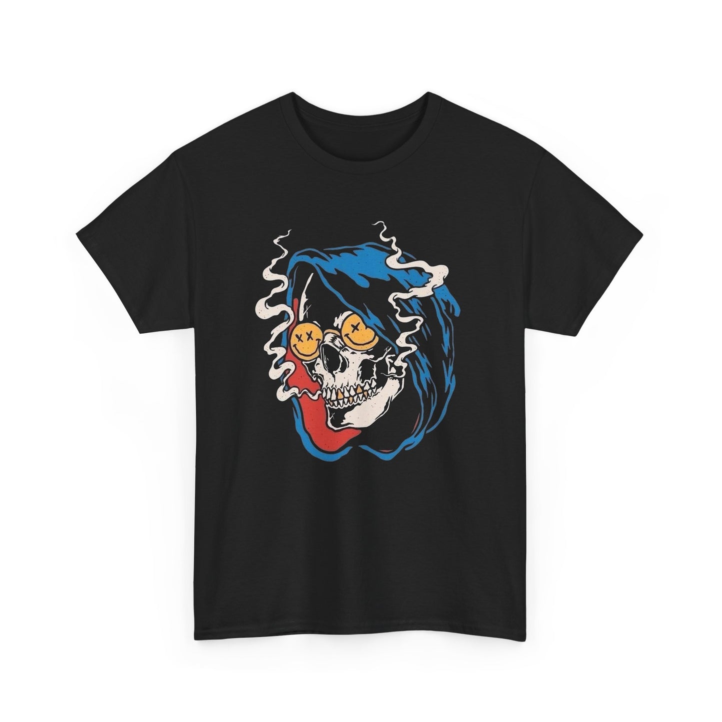 Grim Reaper Smoking Graphic T Shirt Adult NEW