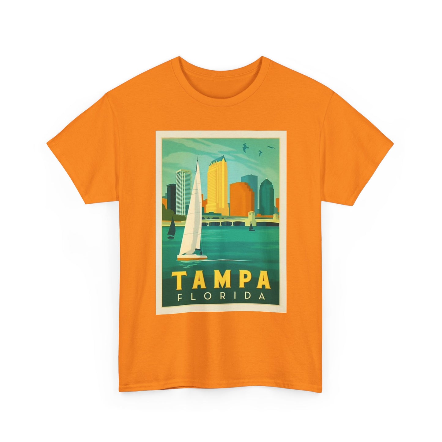 Tampa Florida Graphic T Shirt Vintage Sailing Beach Unisex Heavy Cotton Tee