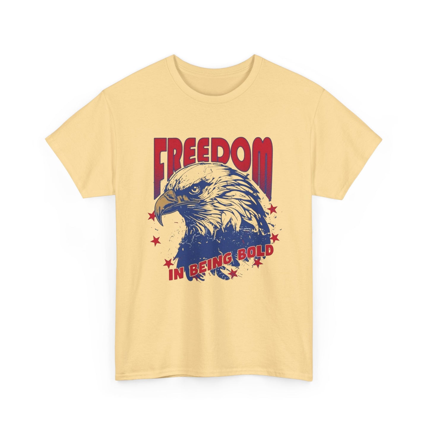 Freedom In Being Bold USA Graphic T Shirt Men's Heavy Cotton Tee