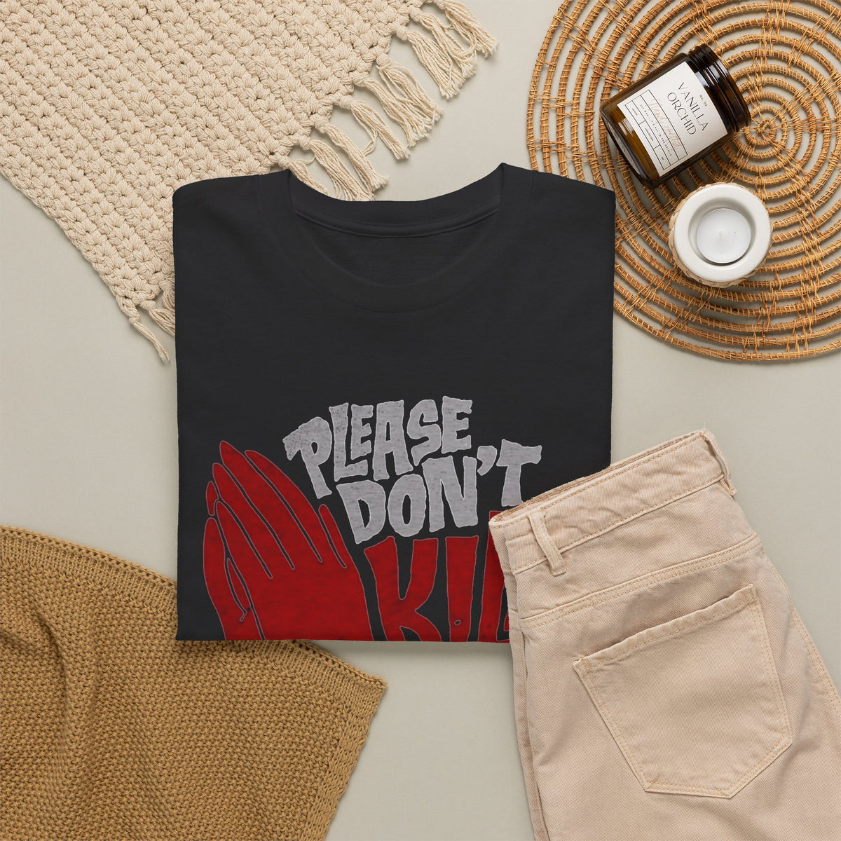 Praying Hands Kill My Vibe Graphic T-Shirt Men's Graphic Tee