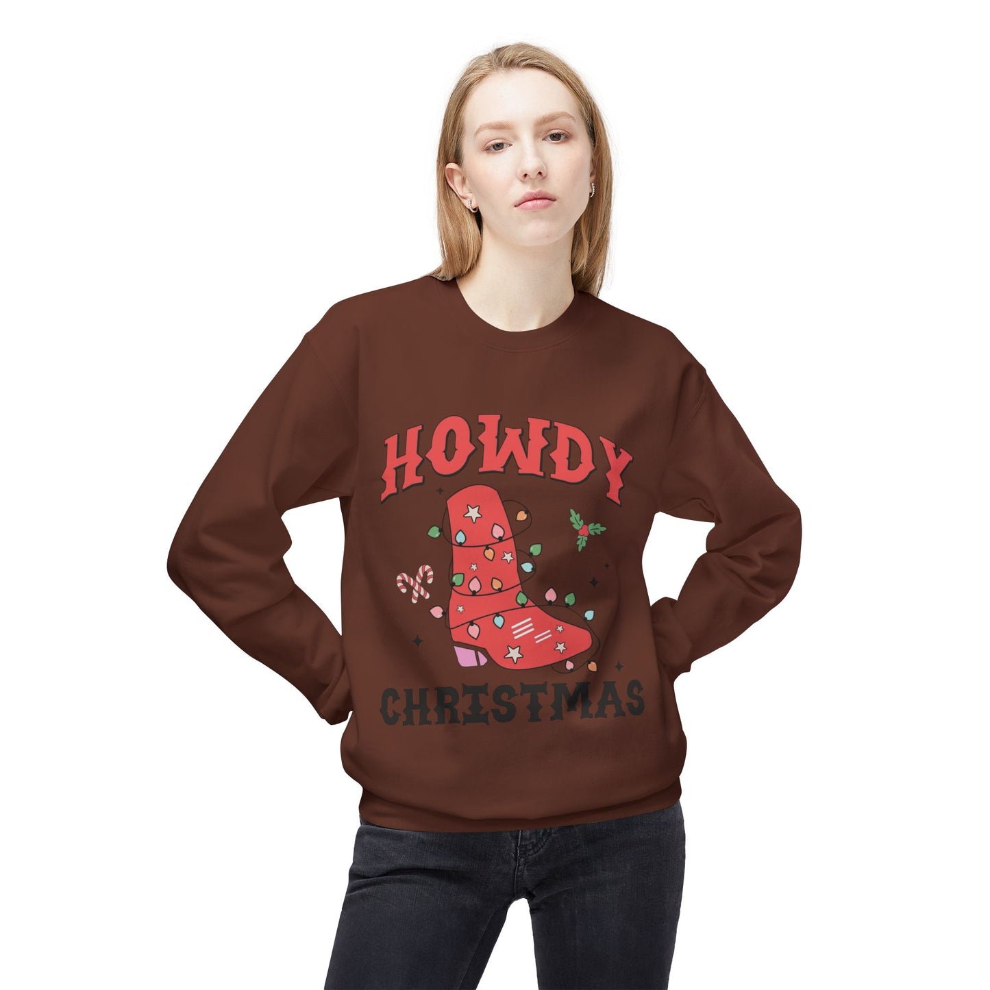 Howdy Christmas Sweater NEW Unisex Fleece Crewneck Sweatshirt