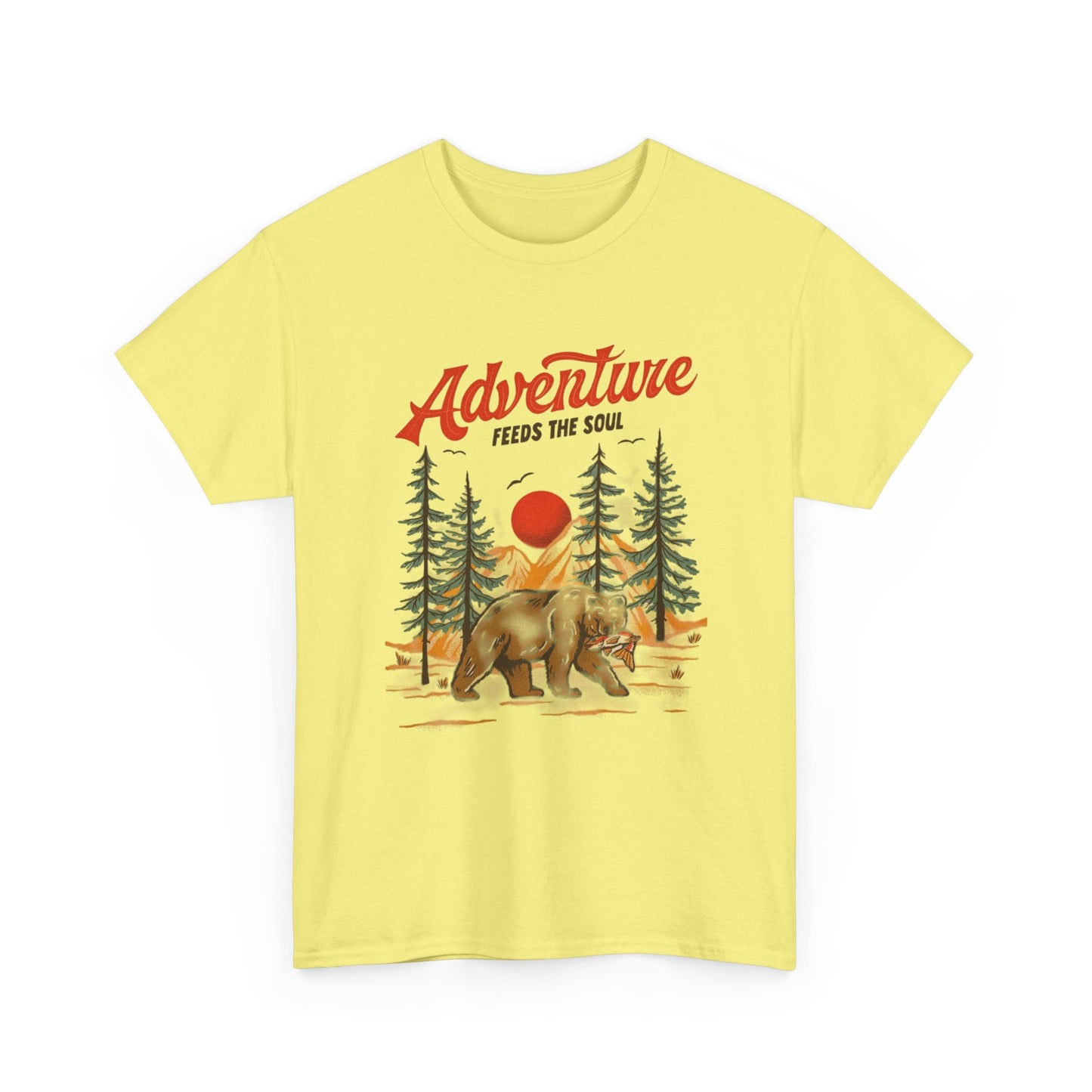 Adventure Feeds The Soul Graphic T Shirt Unisex Heavy Cotton Tee