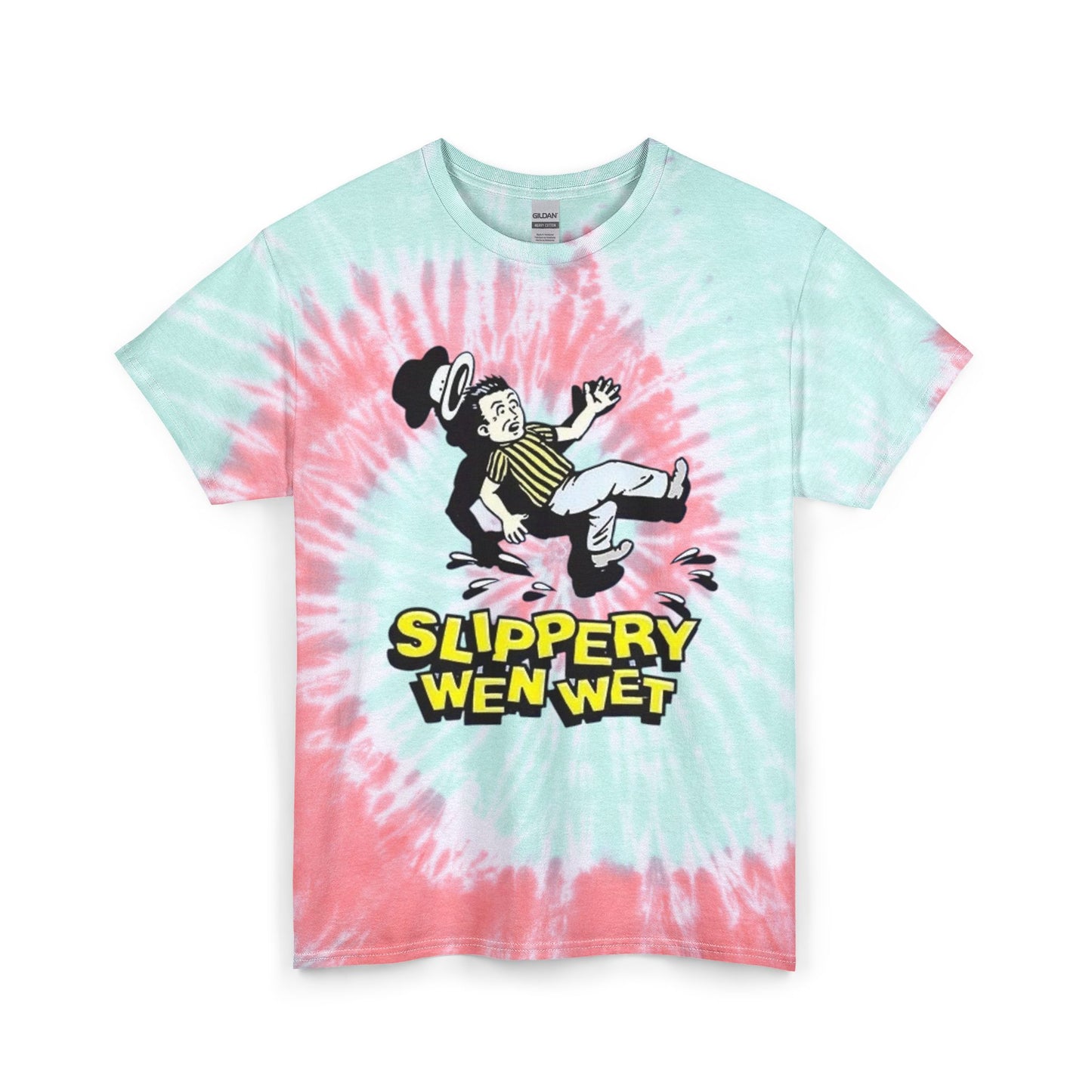 Slippery When Wet Funny T Shirt Unisex Tie Dye Cotton Tee Gift