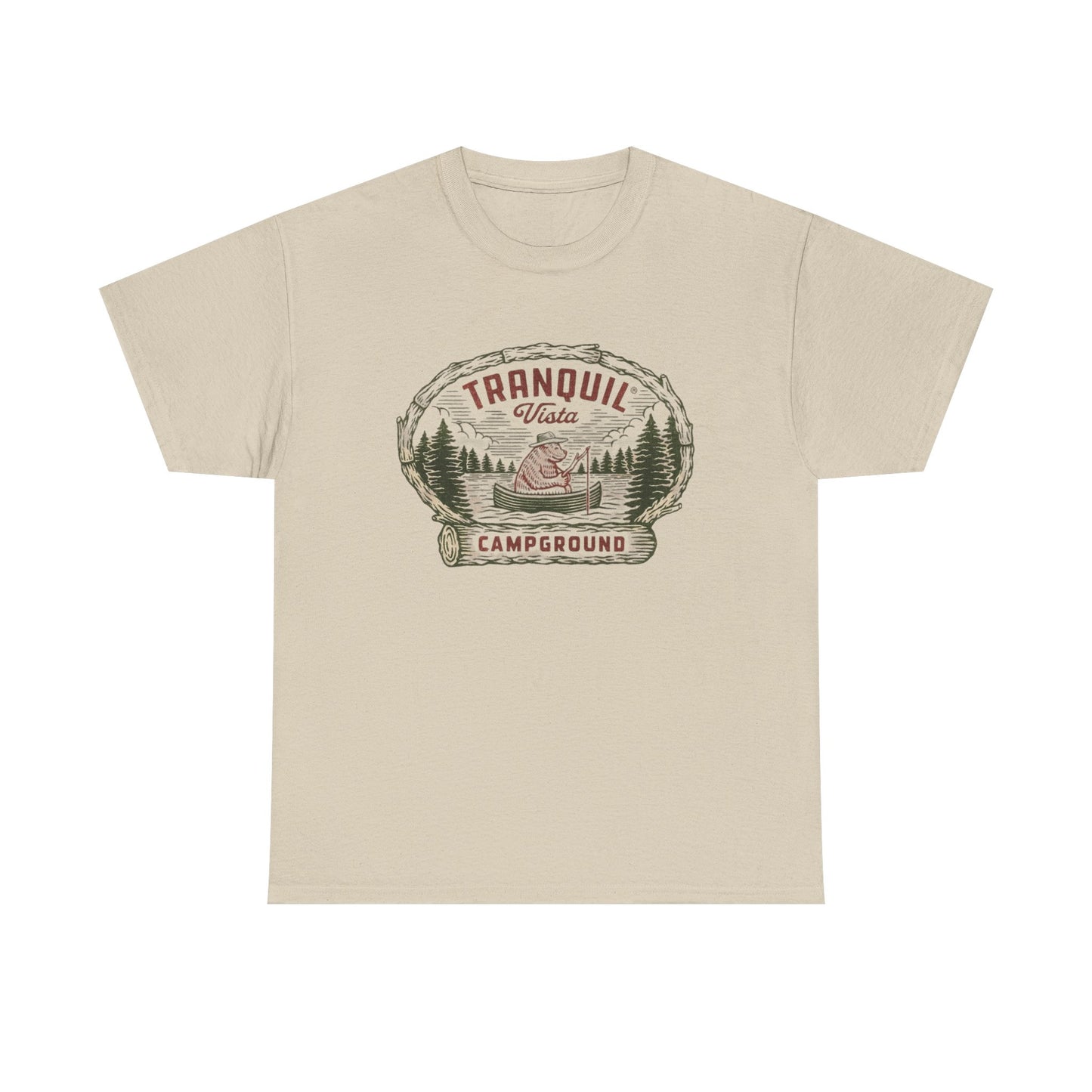 Tranquil Camp Ground Graphic T Shirt Unisex Heavy Cotton Tee
