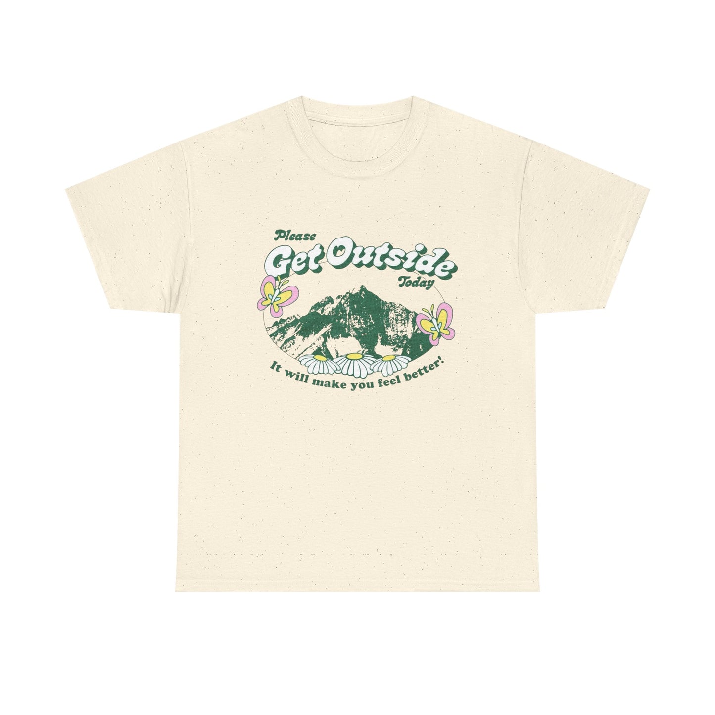 Please Get Outside Today Graphic T Shirt Unisex Heavy Cotton Tee Gift Vintage