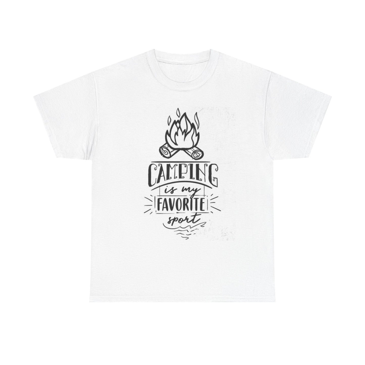 Camping Is My Favorite Sport Funny Shirt Outdoors Hiking Unisex Heavy Cotton Tee