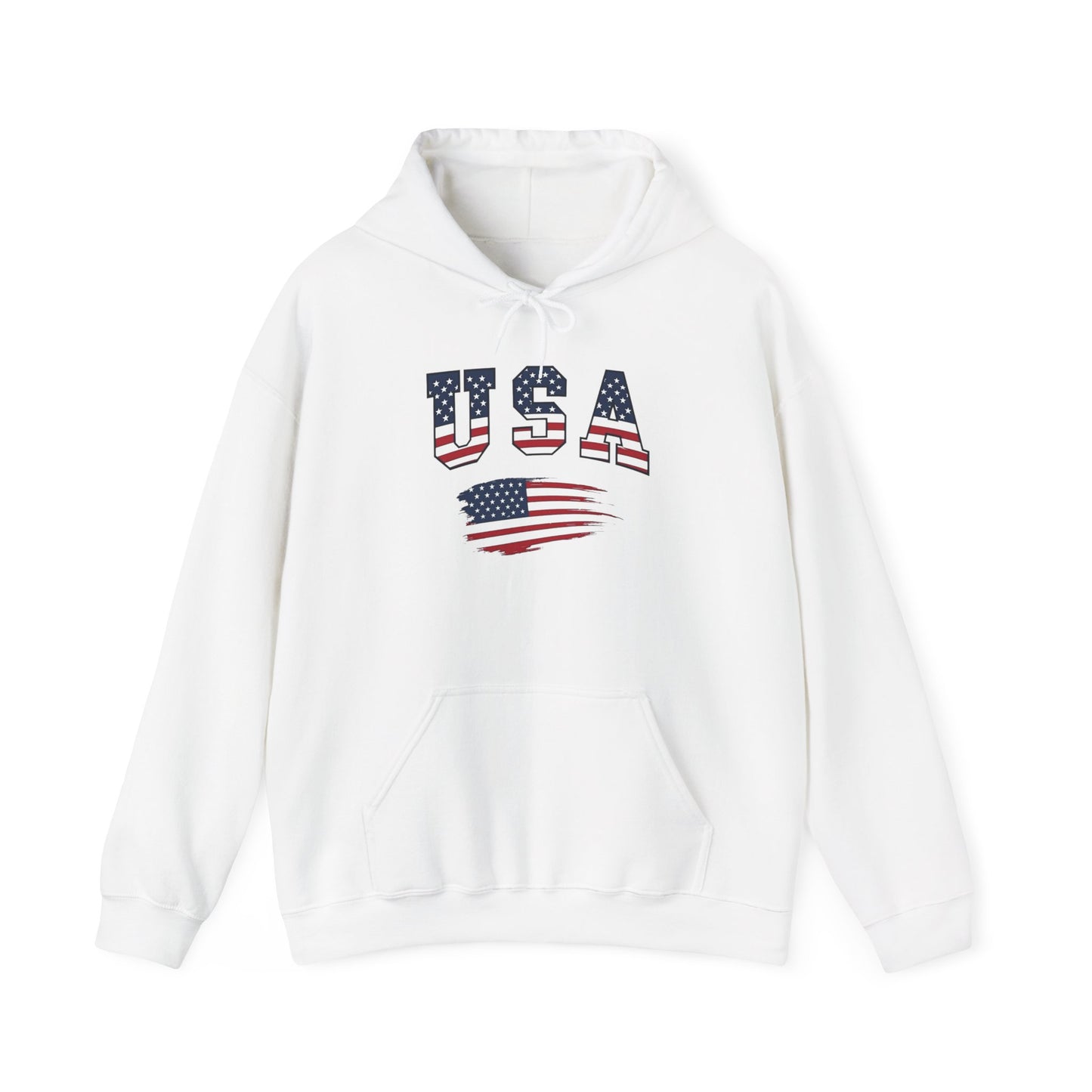 USA American Flag Graphic Hoodie Unisex Heavy Blend™ Hooded Sweatshirt