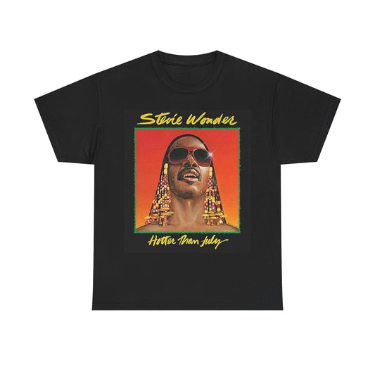 Stevie wonder T-shirt hotter than July retro music Unisex Heavy Cotton Tee