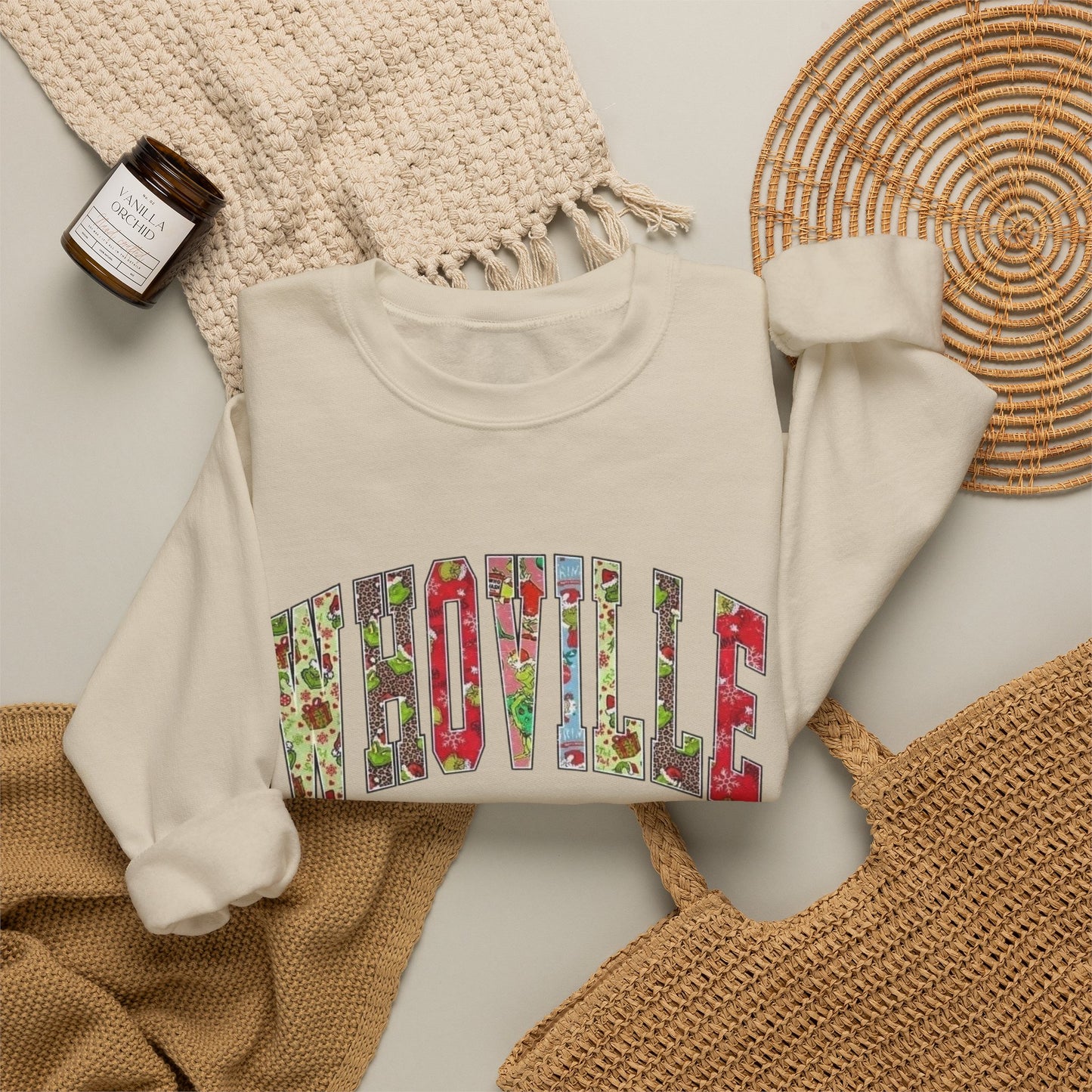 Whoville Graphic Grinch Christmas Sweater NEW Heavy Blend™ Crewneck Sweatshirt