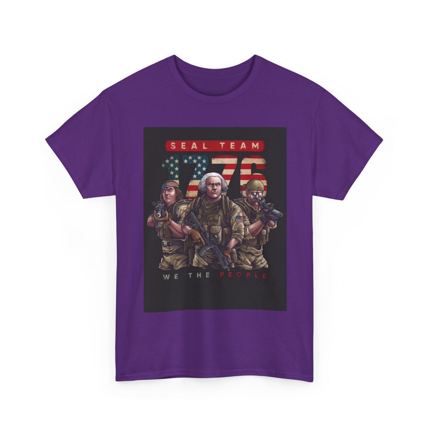 Navy Seals Team Tshirt 1776 America July 4th Flag Unisex Heavy Cotton Tee