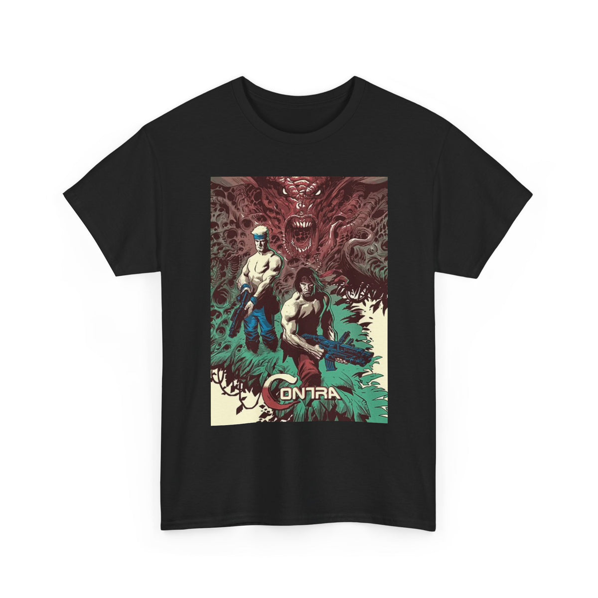 Contra Graphic T Shirt Vintage Video Games Unisex Heavy Cotton Tee