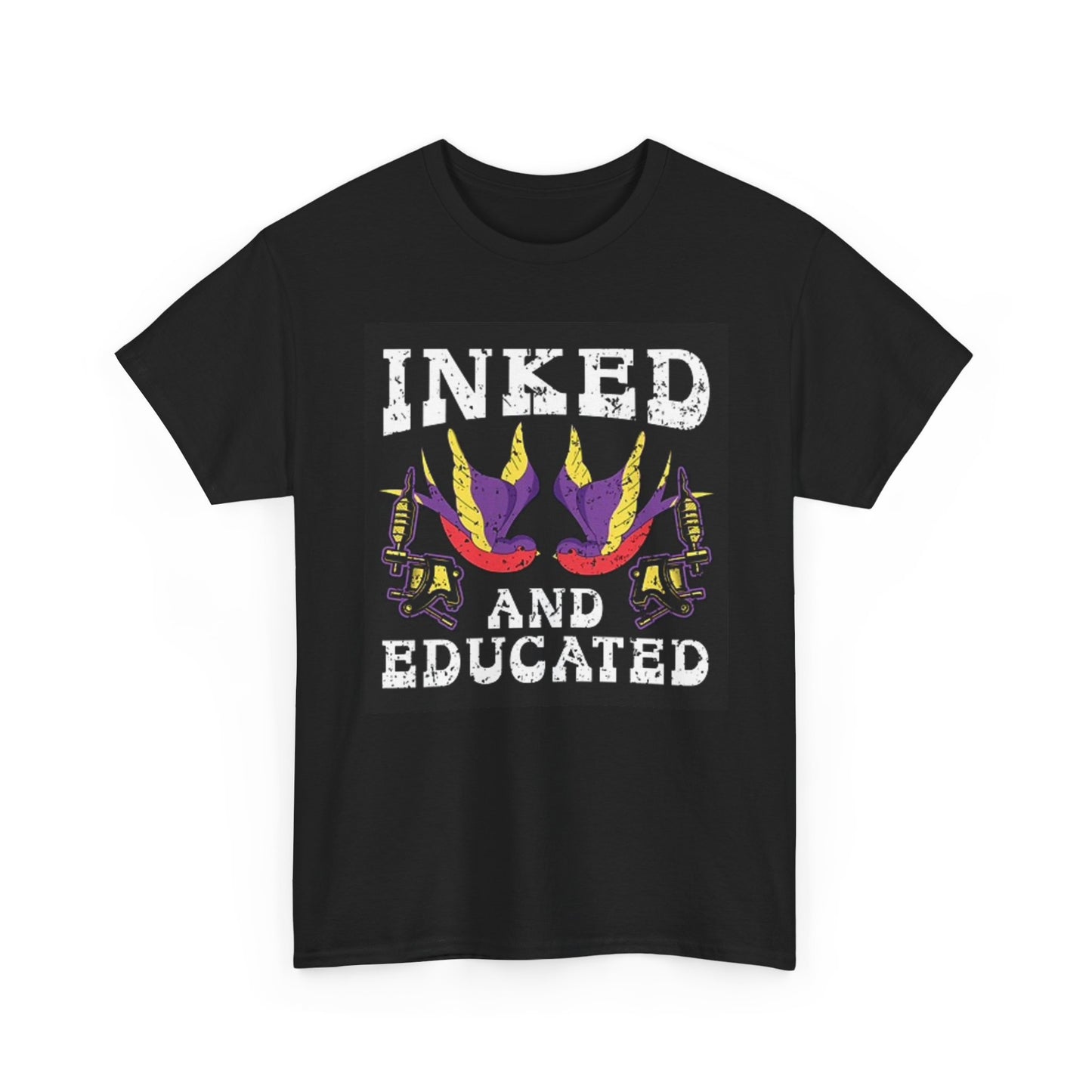 Inked And Educated Tattoos Graphic T Shirt NEW Cotton Tee Gift