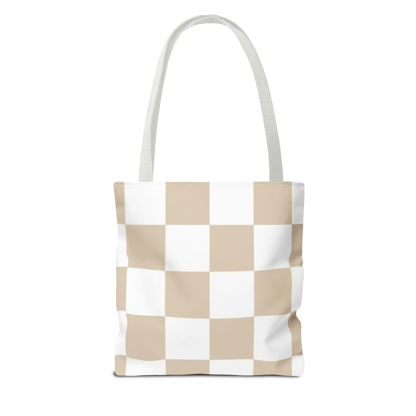 Tan Checkered All Over Print BRAND NEW Purse - Pocketbook - Travel Tote Bag