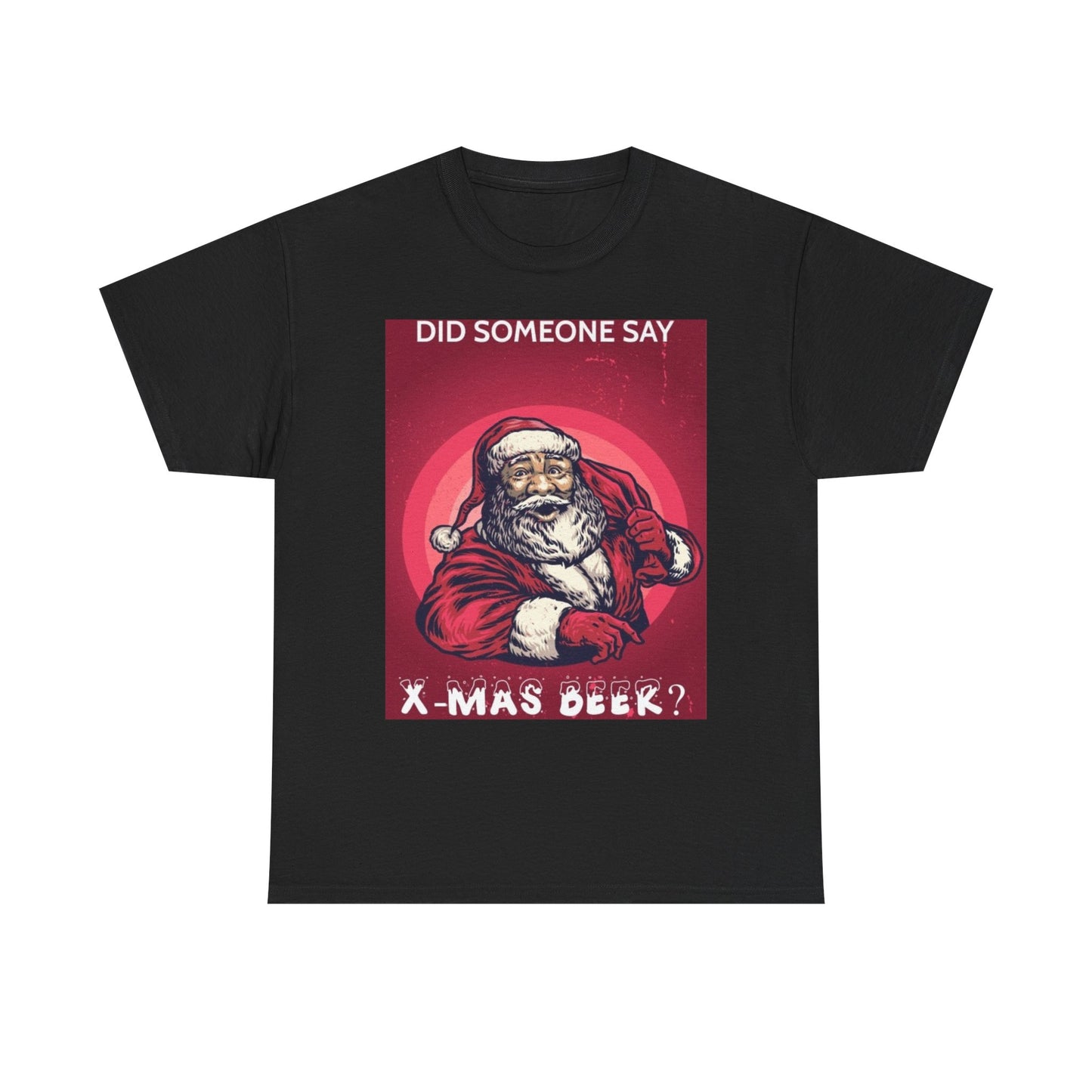 Xmas Beers T Shirt Funny Santa Graphic Christmas Unisex Heavy Cotton Tee
