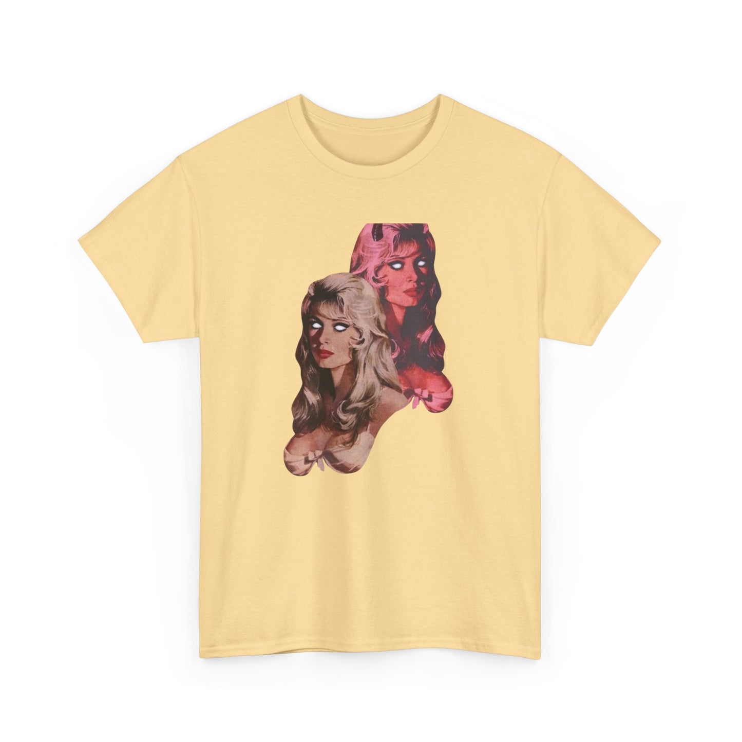 Blonde Model Eyes Vintage Graphic T-Shirt Women's Heavy Comfy Cotton Tee