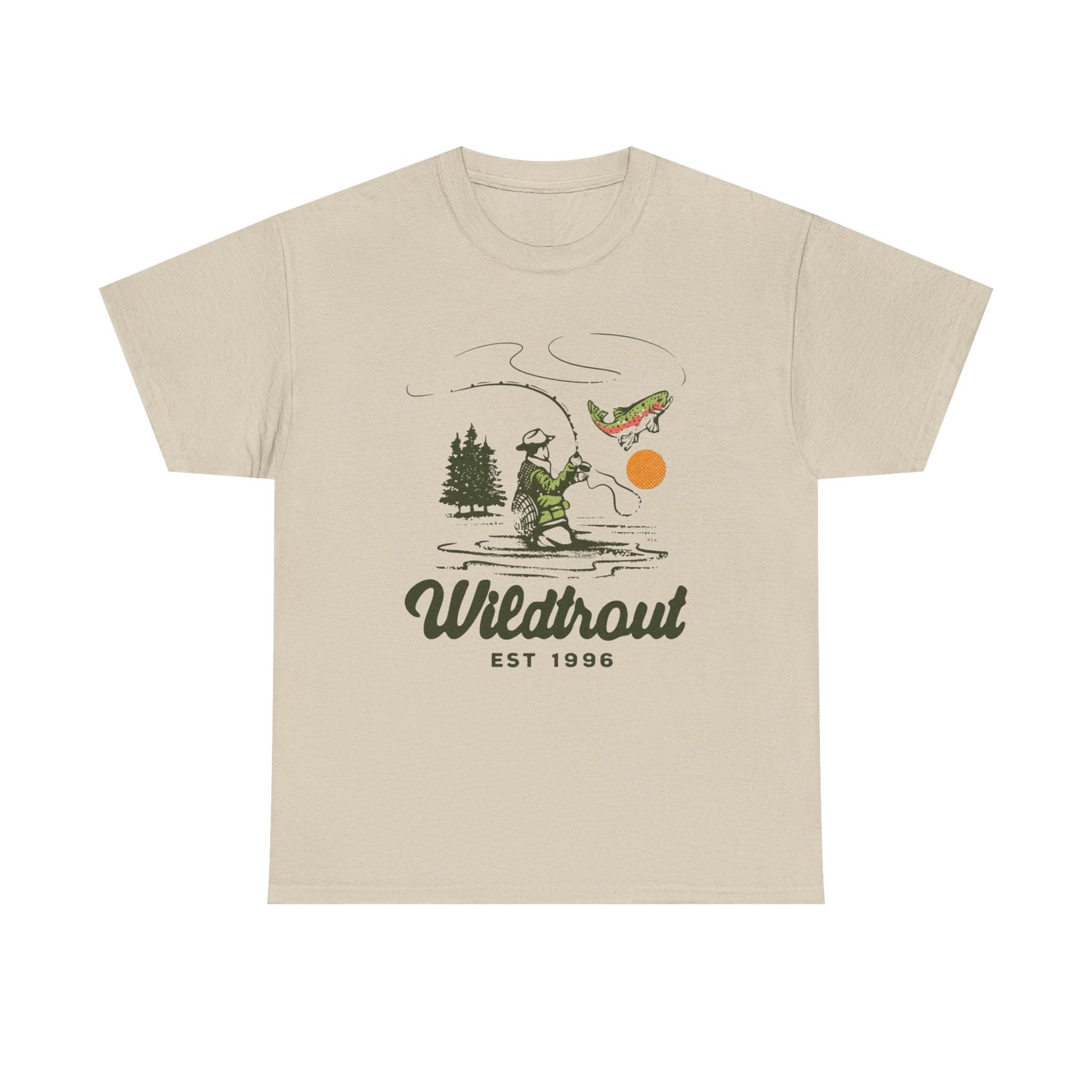 Wild Trout Fishing Graphic T Shirt Unisex Heavy Cotton Tee
