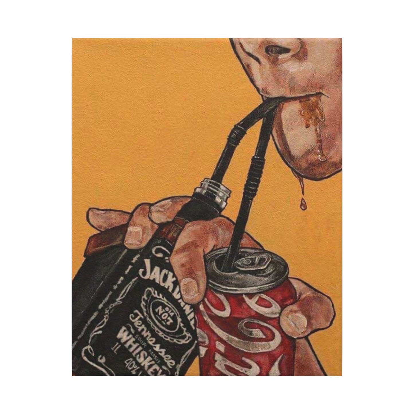 Jack And Coke Bar Art Vintage NEW Matte Canvas, Stretched, 0.75" Garage Gift