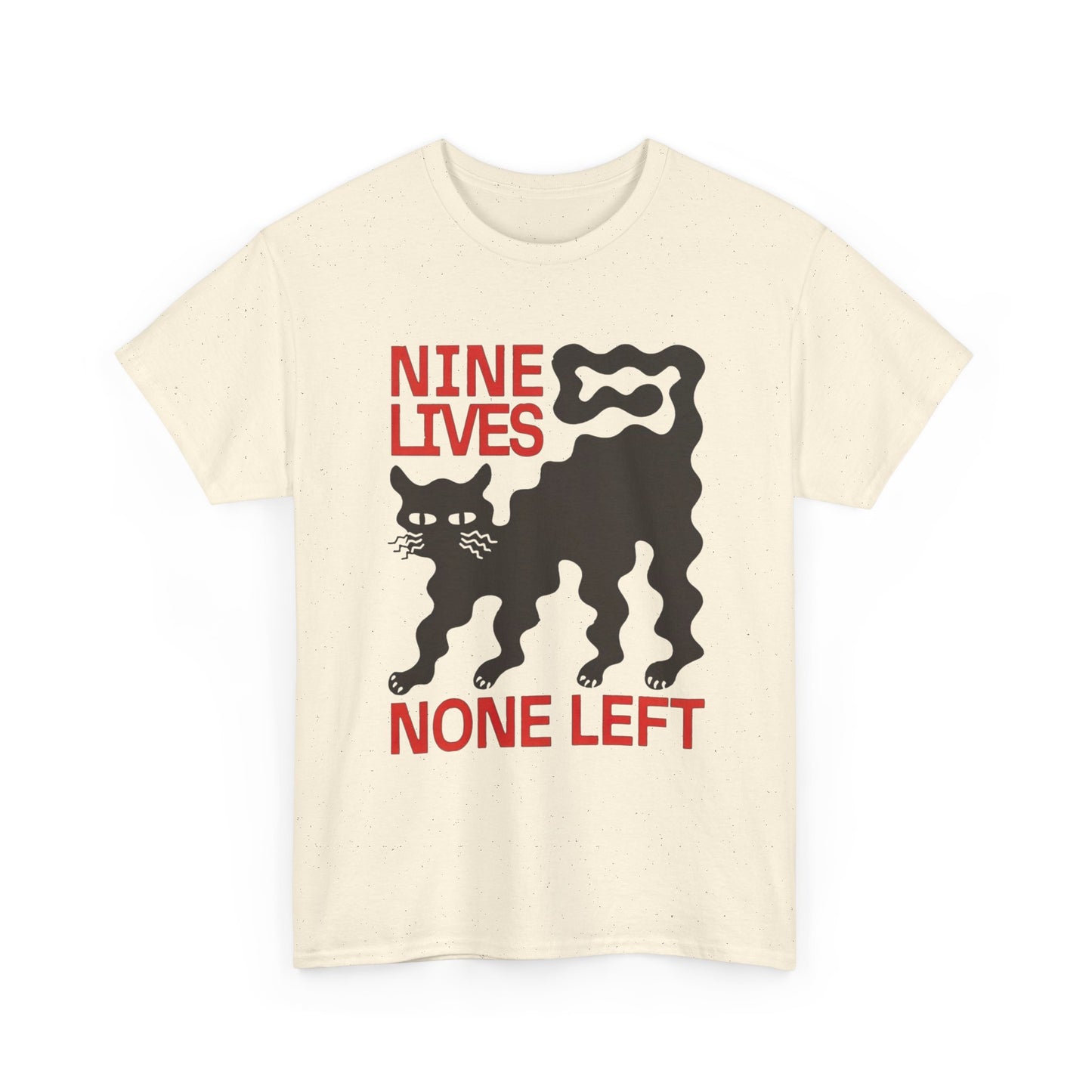 Nine Lives None Left Cat Vintage Graphic T-Shirt, Unisex Cotton Shirt