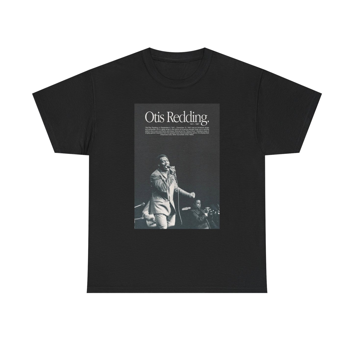 Otis Redding Tshirt Vintage Tour Poster Retro American Singer Unisex Heavy Tee