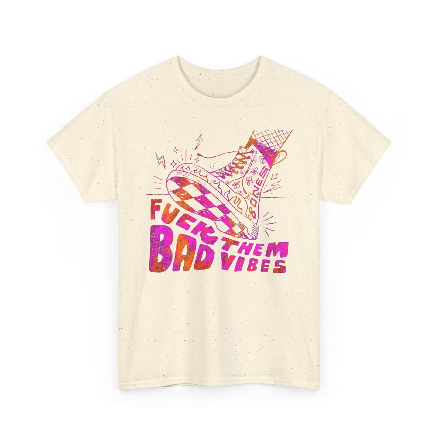 No Bad Vibes Graphic T-Shirt Unisex Heavy Cotton Tee Gift