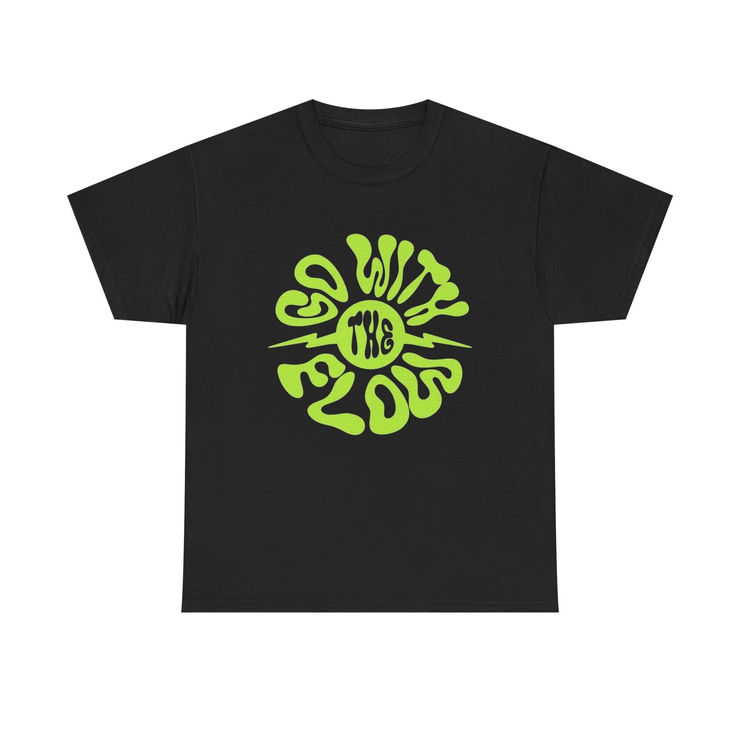Go With The Flow Graphic T Shirt Unisex Heavy Tee NEW