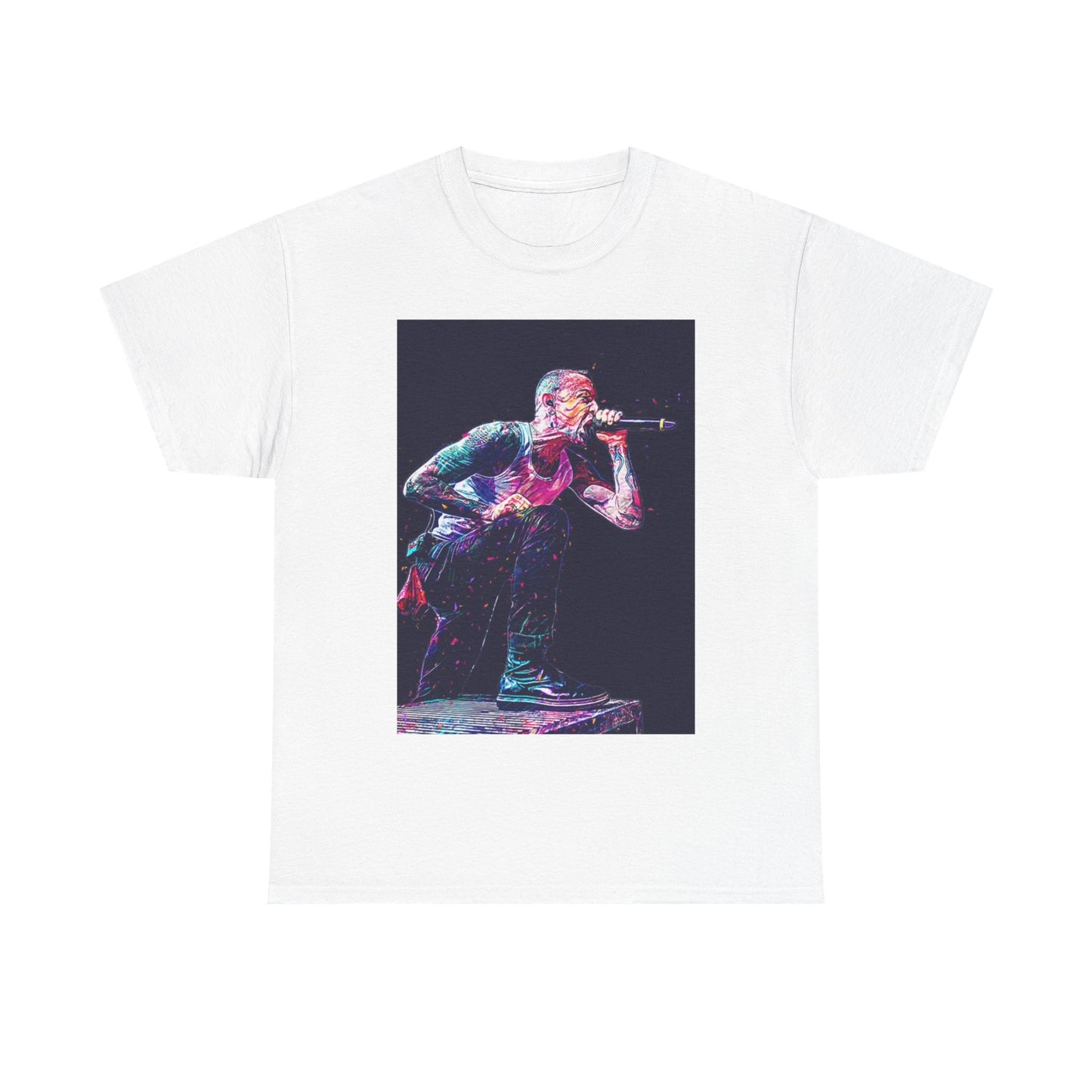 Chester Bennington Tshirt Lp Rock Tribute Singing  Unisex Heavy Cotton Tee
