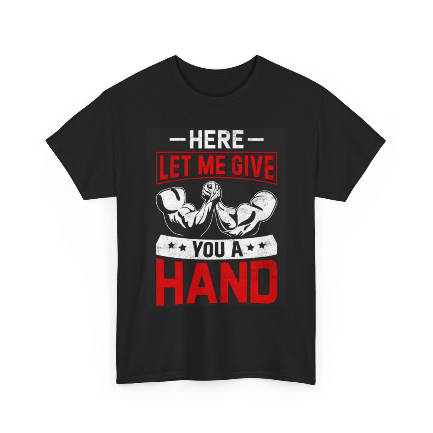 Lend A Hand Arm Wrestling T Shirt Funny Retro GYM Unisex Heavy Cotton Tee