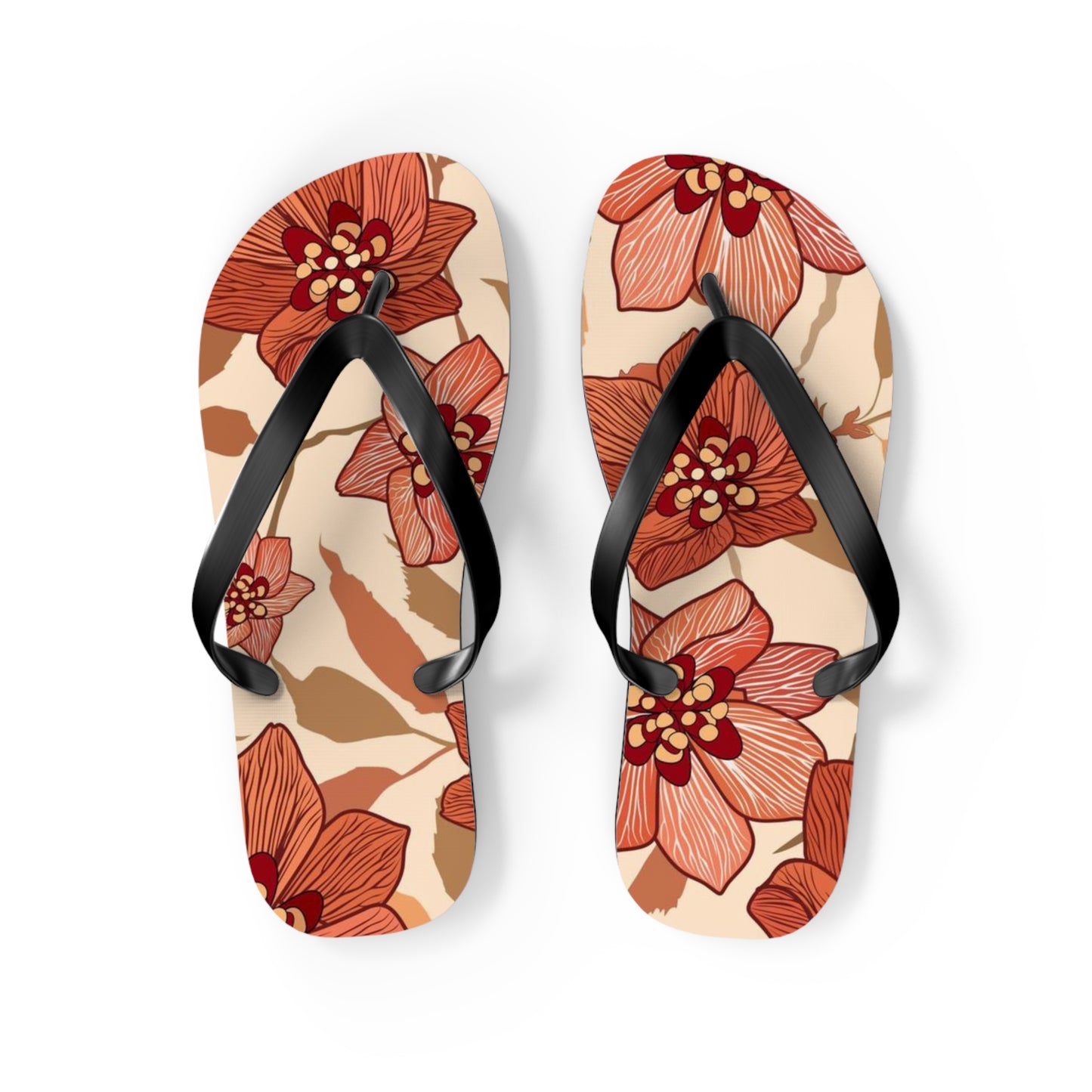 Tropical Flowers Beach Vibes Sandals Summer Flip Flops Slides BRAND NEW