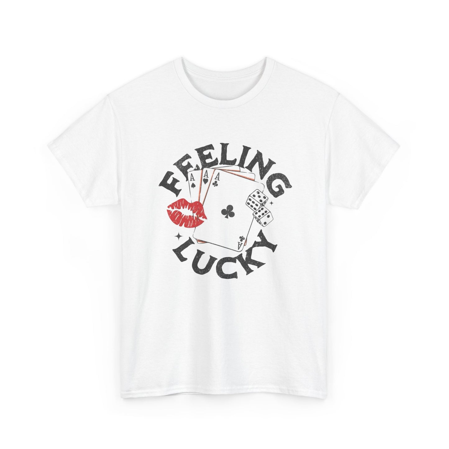 Feeling Lucky Graphic T Shirt NEW ADULT TEE VINTAGE