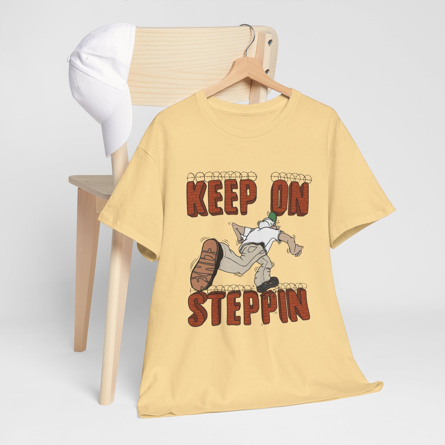 Keep On Stepping Graphic T Shirt Unisex Heavy Cotton Tee