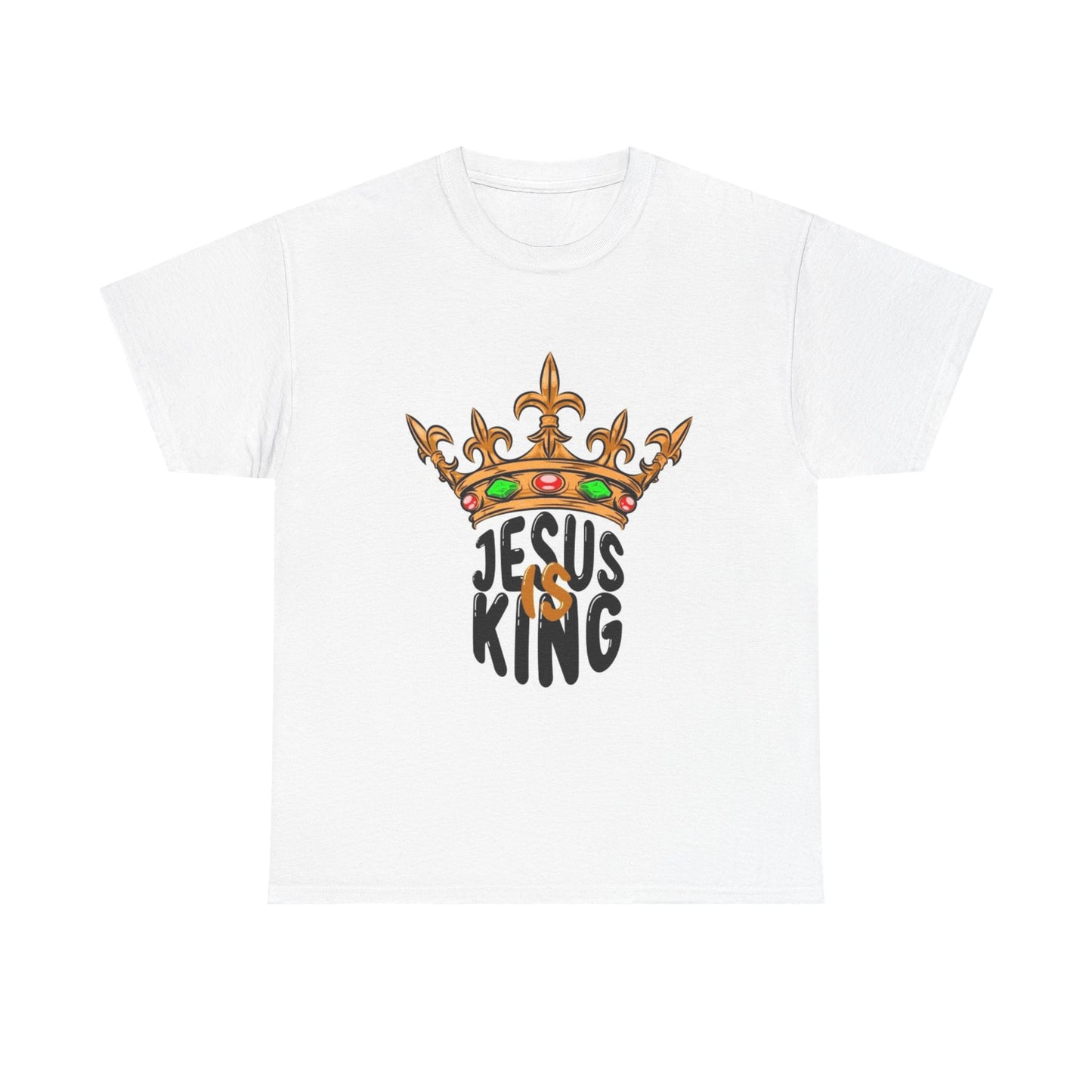 Jesus Is King Tshirt Crown Believe Christ Unisex Heavy Cotton Tee