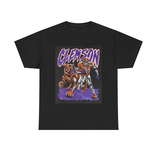 Clemson Graphic T Shirt Tigers Vintage Football Unisex Heavy Cotton Tee