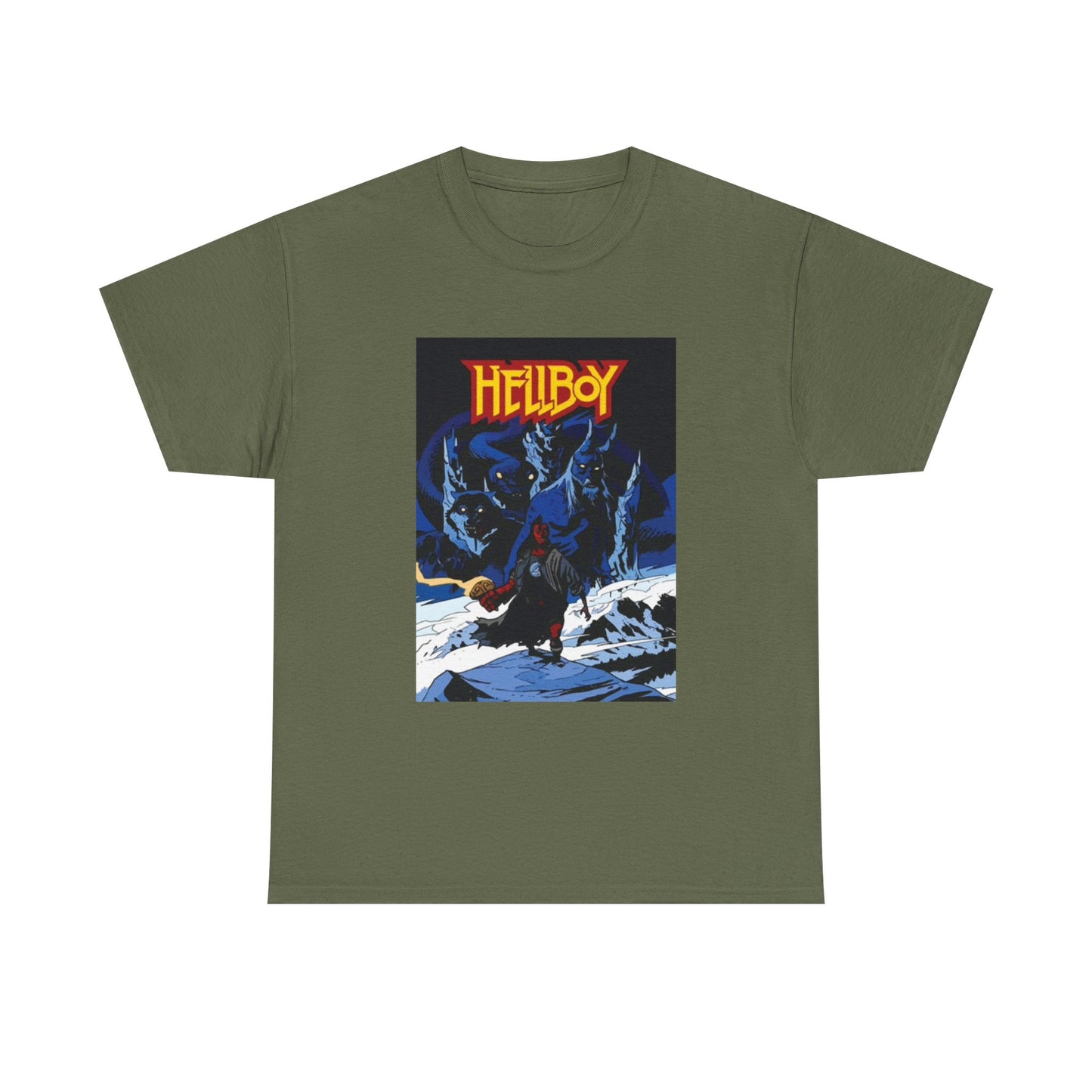 Hellboy Movie Poster Shirt Retro Cartoon Graphic Unisex Heavy Cotton Tee
