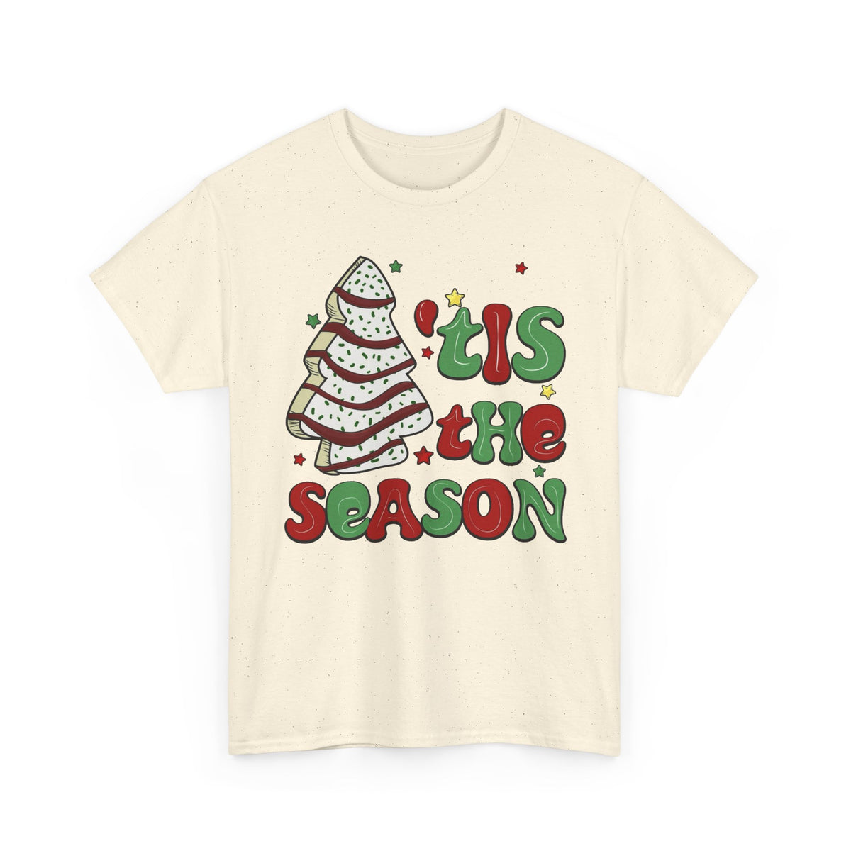 Tis the Season Christmas Tree T-Shirt Men's Graphic Tee Funny Cakes
